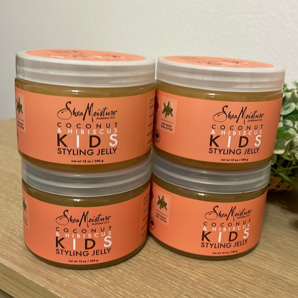 (4) Shea Moisture Coconut & Hibiscus Kids Styling Jelly W/ Shea Butter 12 Oz